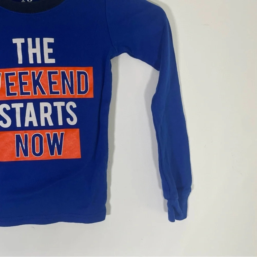 The Weekend Starts Now PJ Place Kids Long Sleeve Shirt Size Boys 6 - Picture 4 of 6